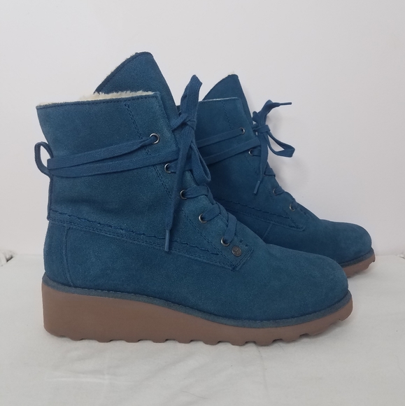 BearPaw Krista Winter Boot Blue Suede 7 NWOB - Picture 2 of 8